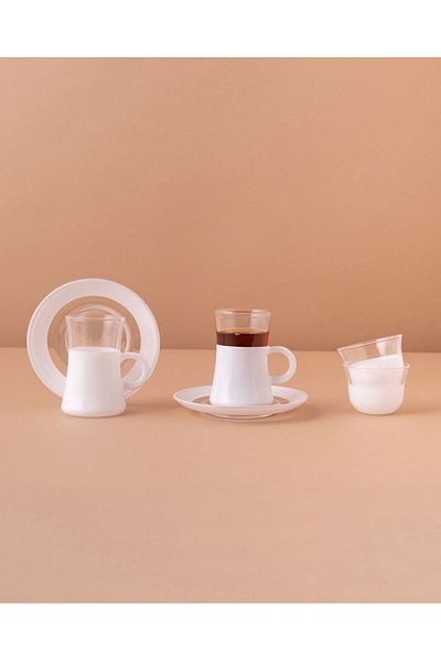 Generic 18-piece tea and coffee cup set with saucer
