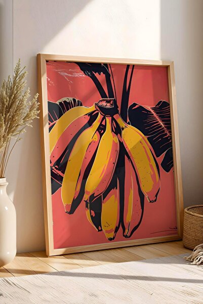 Saturn Banana Bunch Framed Painting - Pop Art Poster Painting