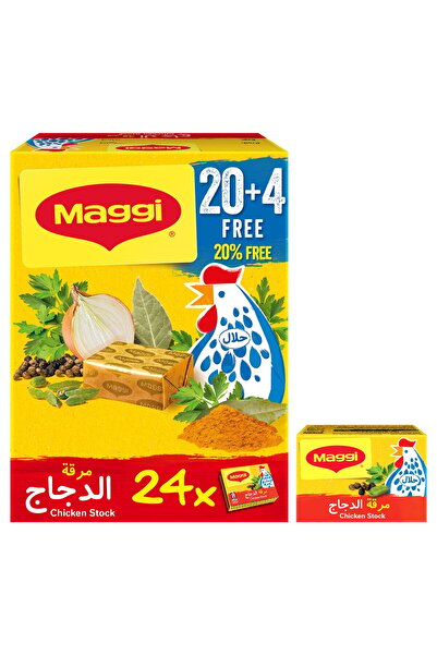 Maggi Chicken Stock 18 g 20+4Pack of Enriched Stock Cubes for Rich Flavor in Soups Stews and Curries