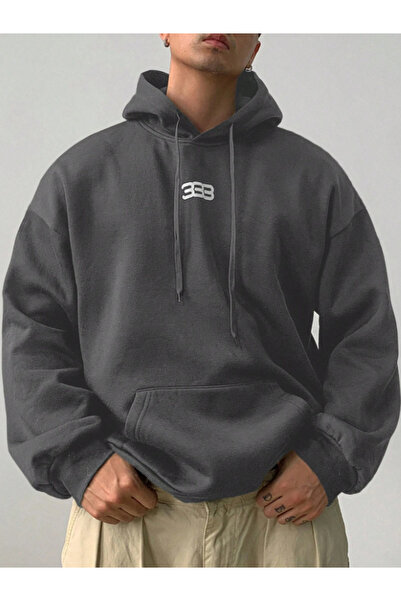 Revasser Unisex Erkek/Kadın 333 Renkli Özel Baskılı Pamuklu Oversize Kapüşonl...