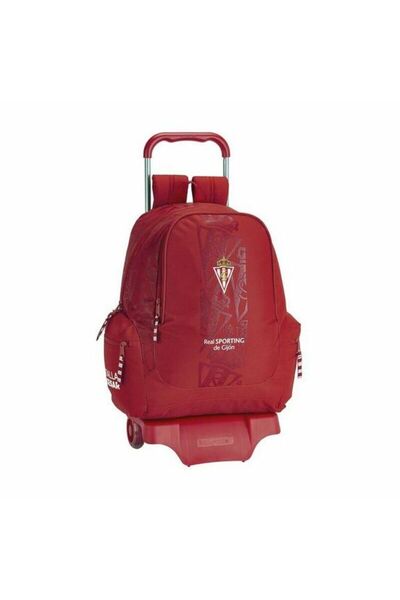 Real Sporting de Gijón School Rucksack with Wheels 905 Real Sporting de Gijón Red
