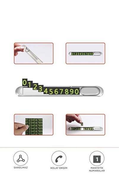Başkenttekno Araç İçi Telefon Numarası Fosforlu Numaratör Oto Cam Kartı