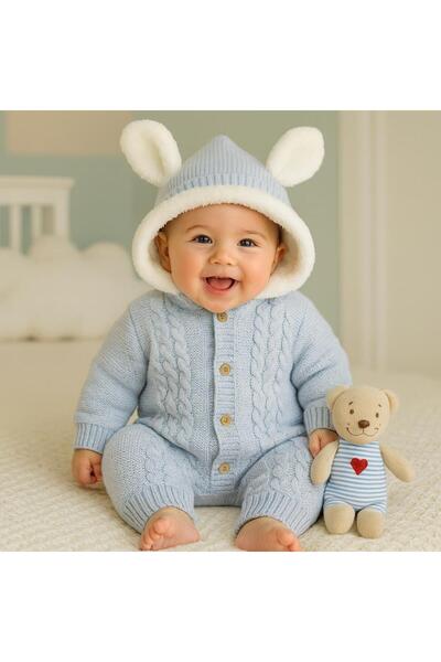 Alpbebe Oman Hooded polar wool knit jumpsuit