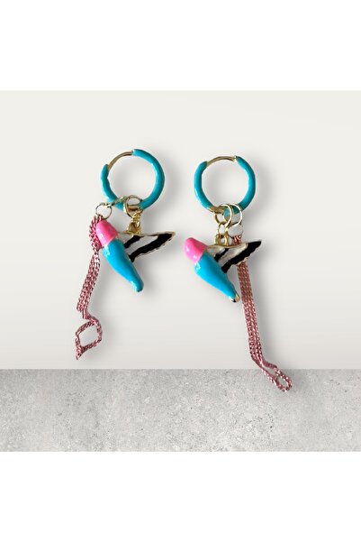 Laquila Jewellery Neon Renkli Kuş Tasarım Çelik Küpe