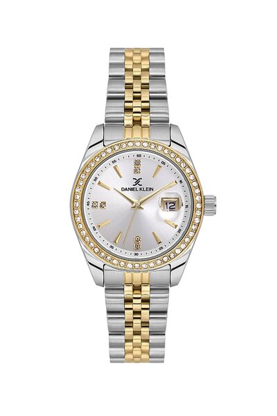 Daniel Klein Gold Silver Color 32.5 mm Women's Wristwatch with Gift Packaging