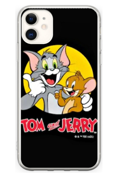 Atlas Husa personalizata 360 de grade pentru Apple iPhone 11, Tom and Jerry #...