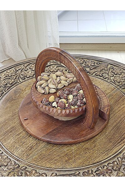 DNC Art&Deco Handmade Wooden Pop-Up Drop Pattern Snack Bowl - Multifunctional Serving Plate (Small Size)