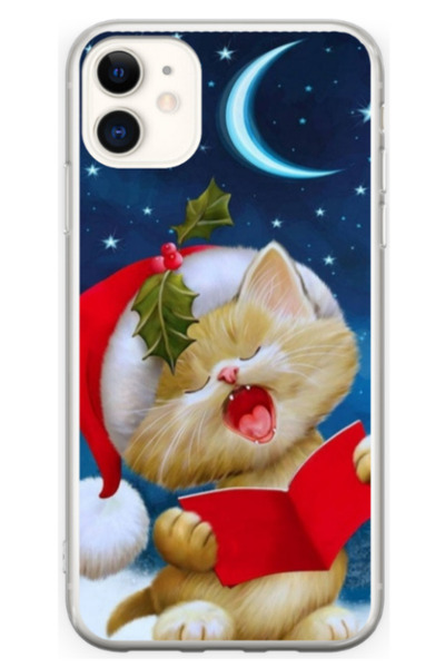Atlas Husa personalizata 360 de grade pentru Apple iPhone 12, Christmas Cat, ...