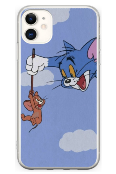 Atlas Husa personalizata 360 de grade pentru Apple iPhone 12, Tom and Jerry #...