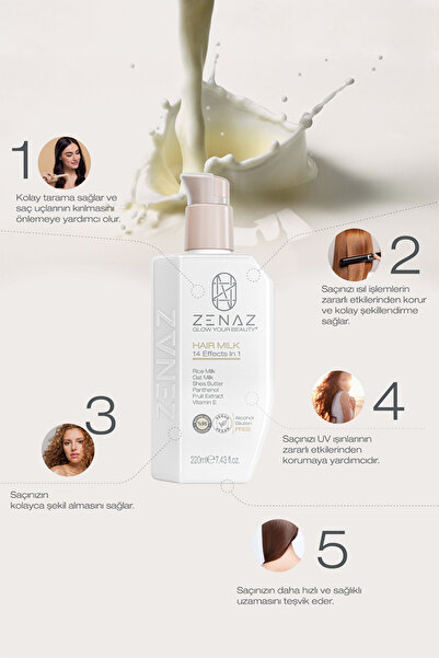 Zenaz Cosmetics Saç Bakım Sütü 14 Etki 1 Arada