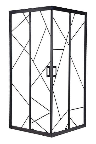 Sanica Hawk 5mm Cam Duşakabin Kare Dekoratif Çizgi Desenli 185 cm Yükseklik