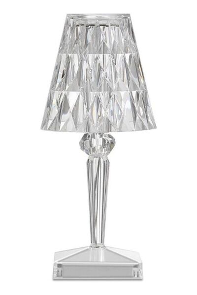 Raffine Diamond Crystal Table Lamp White 30cm