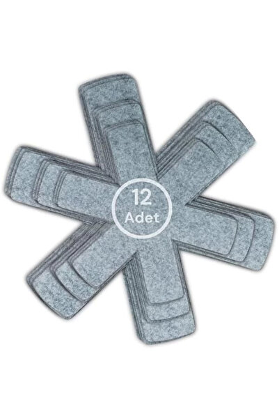 NUVVO مجموعة من 12 قطعة لحماية الأواني والمقالي من بيرليني، منظم اللباد المقاوم للخدش (رمادي)