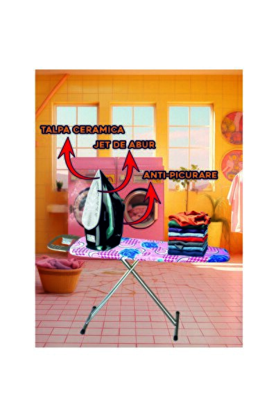 Hausberg Iron HB-7898NG, ceramic, jet 18g/min, Spray function 2000-2300W, Black/Blue