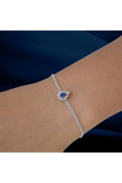 Pırlandia 0,64 Karat Pırlanta Damla Safir Bileklik