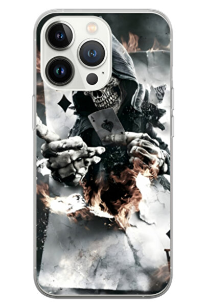 Atlas Husa personalizata 360 de grade pentru Apple iPhone 13 Pro, Skeleton Ca...