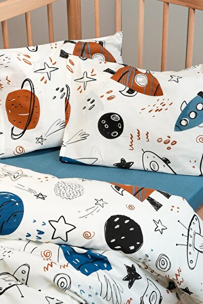 Menderes Home Cotton Collection 100% Cotton Baby Duvet Cover Set Space