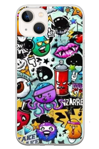 Atlas Husa personalizata 360 de grade pentru Apple iPhone 13, Grafitti, S1D1M...