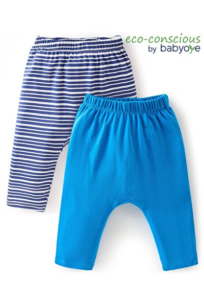 Babyoye حفاضات جيفا إيكو قطنية عضوية 100% كاملة الطول، مخططة ودببة، عبوة من ق...