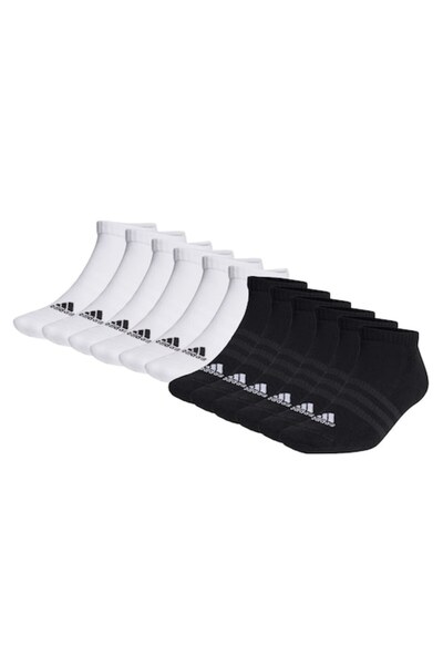adidas , Set of unisex short socks with logo - 12 pairs, White, Black, Size 37-39