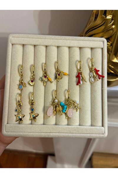 Laquila Jewellery Çoklu Charm Çelik Küpe