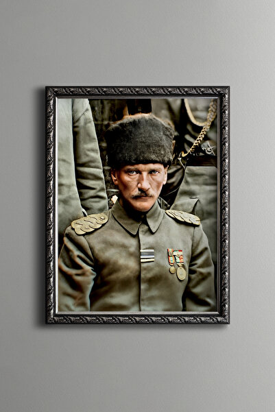 epiqart Mustafa Kemal Atatürk - Vintage Desenli Çerçeve
