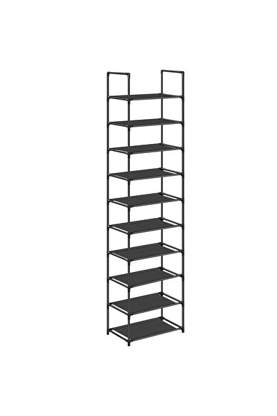 OEM SONGMICS 10-Tier Shoe Storage Rack, Metal, Modular Installation, 28x45x173cm, Black