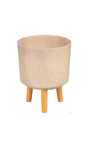 SGTT Ghiveci de flori din plastic cu 3 picioare, BambooFiber, capacitate 3,75 litri, 20x26 cm