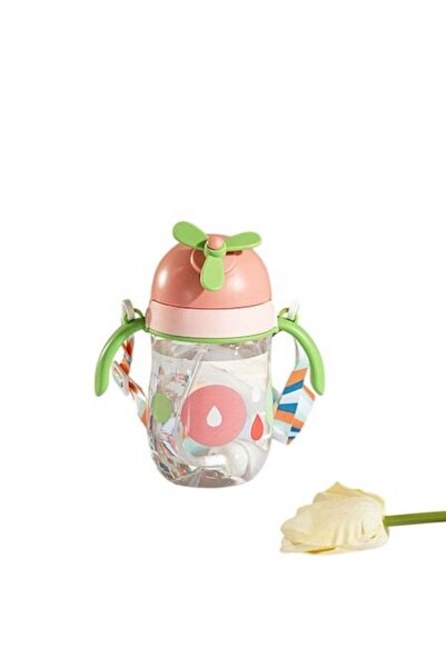 Mixbo Mixbo Children's Straw Cup, with Propeller and Handle, Pink, Plastic, 3...