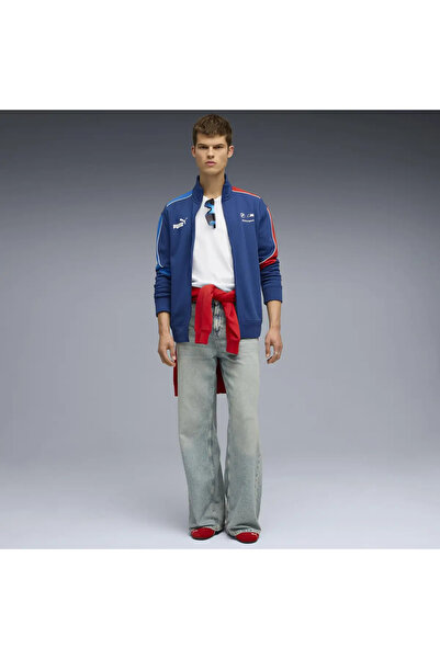 Puma BMW MMS MT7+ SWEAT JACKET Mavi Erkek Fermuarlı Üst