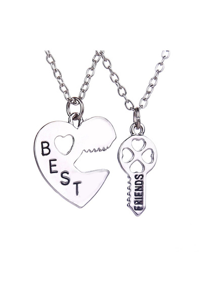 OEM Set 2 lantisoare best friends de culoare argintie