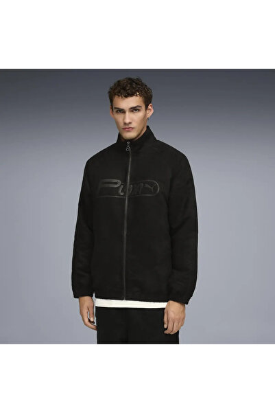 Puma T7 Suede Track Jacket Siyah Erkek Fermuarlı Ceket