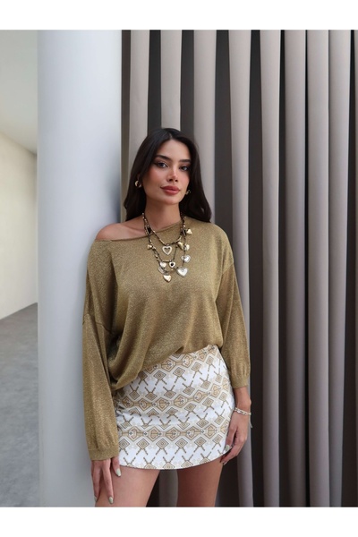 ESRAHELVACI Long Sleeve Glitter Blouse