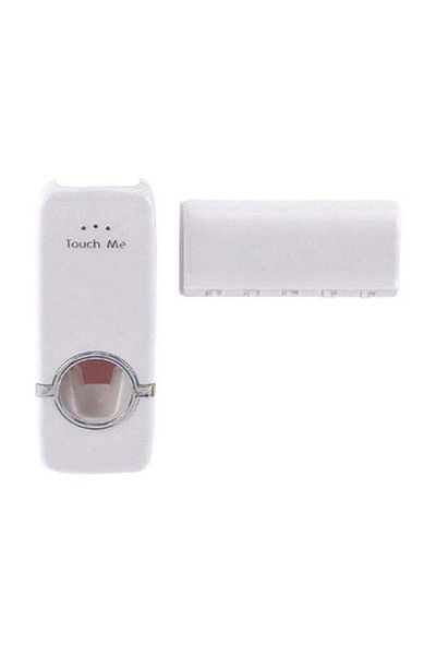 Generic Toothpaste Dispenser With Toothbrush Holder Set White