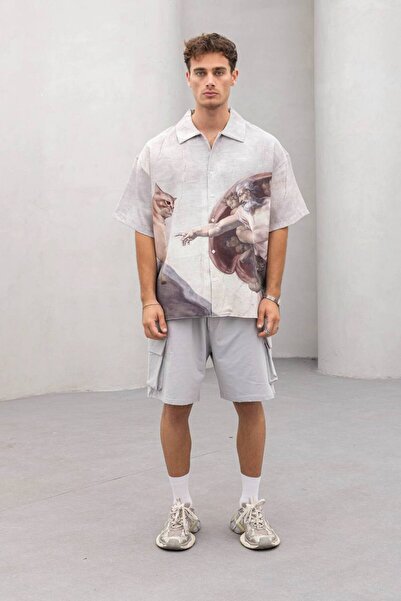 CKN DİJİTAL BASKILI OVERSIZE GÖMLEK