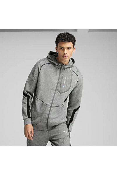 Puma BMW MMS HOODED SWEAT JACKET Gri Erkek Ceket