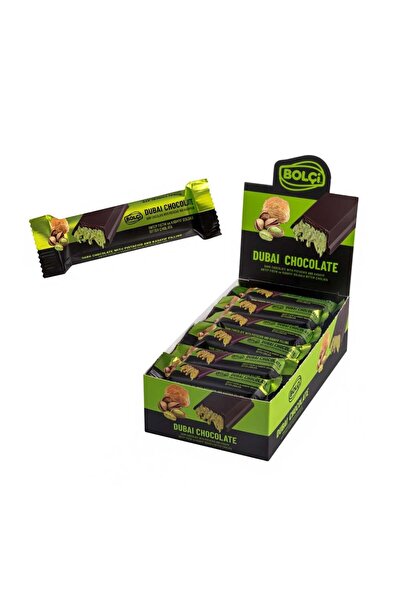 Bolçi Dubai Çikolatası Fıstıklı Kadayıf Dolgulu Bitter Çikolata 30 Gr 5`li