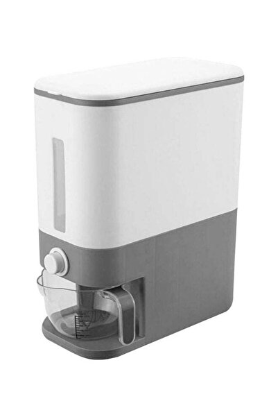 Aiwanto موزع تخزين الأرز أبيض/رمادي 12 كجم