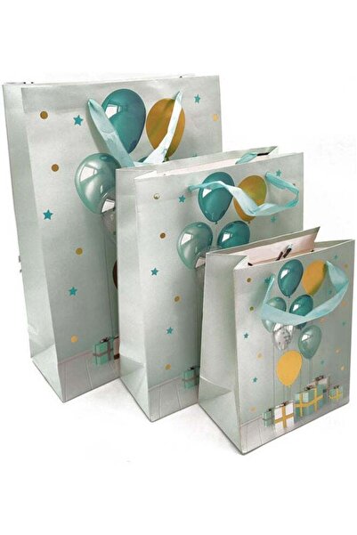 Generic أكياس هدايا ورقية مكونة من 3 قطع بأحجام مختلفة ومتعددة الألوان