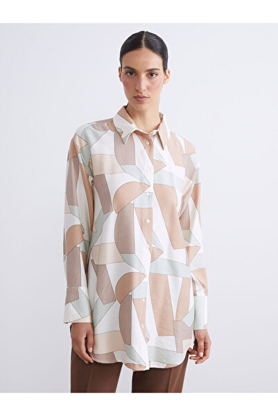 LC Waikiki Cămașă de damă cu model maro