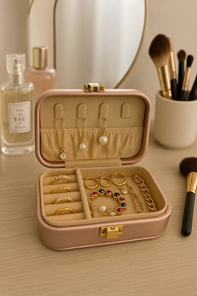 Evistro Deri Midi Seyahat Takı Bijuteri Mücevher Kutusu Organizer Düzenleyici...