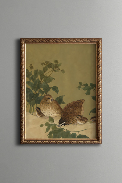 epiqart طيور السمان - إطار منقوش عتيق