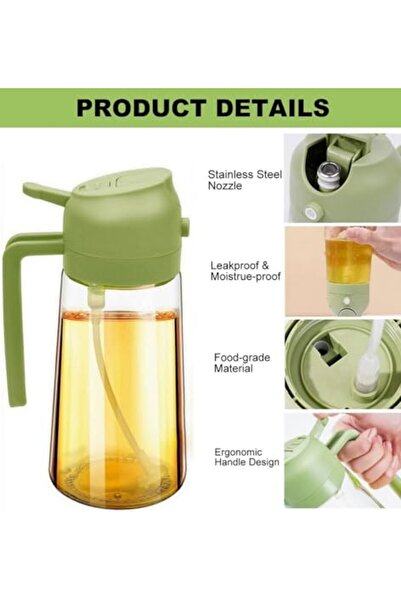 Generic Oil Dispenser Bottle Glass Olive Oil Sprayer 2 Pcs: Upgraded 2 in 1 Olive Oil Dispenser Bott