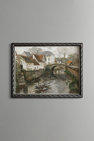epiqart Village Scenery - Vintage Patterned Frame