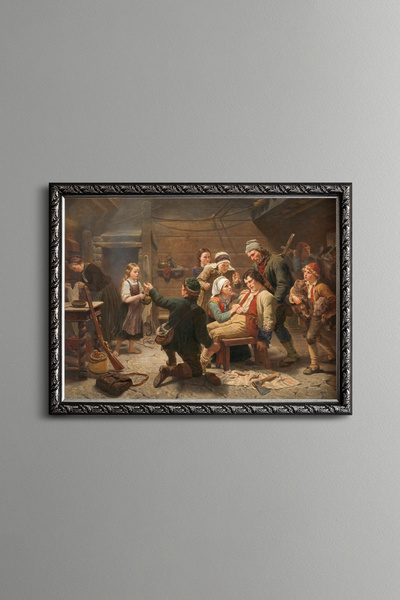 epiqart Return of the Bear Hunter - Vintage Patterned Frame