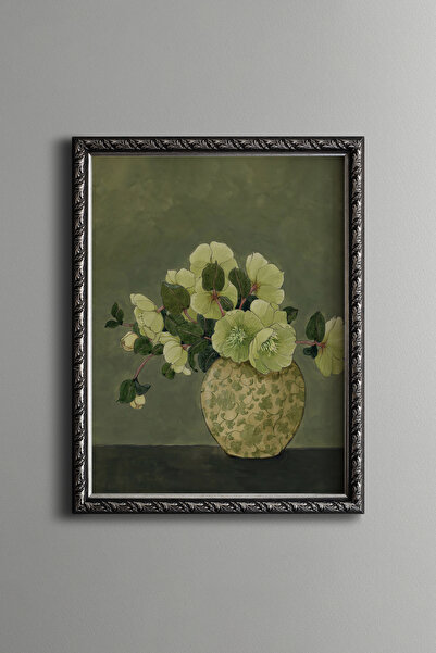 epiqart Flowers in a Vase - Vintage Patterned Frame