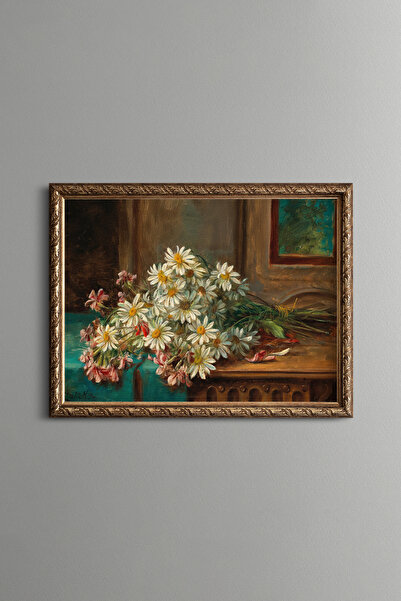 epiqart Un buchet de margarete - Ramă cu model vintage