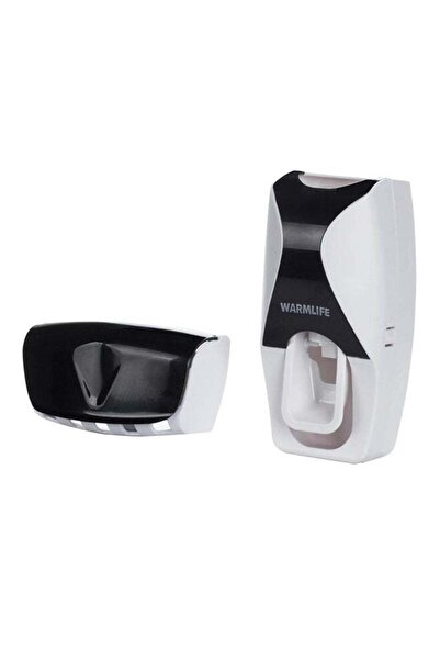 Generic موزع معجون أسنان أوتوماتيكي وحامل فرشاة أسنان أسود