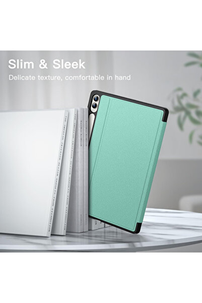 JETech Husă pentru Samsung Galaxy Tab S10 Plus / Tab S9 Plus 12,4 inch cu suport pentru stilou, verde deschis