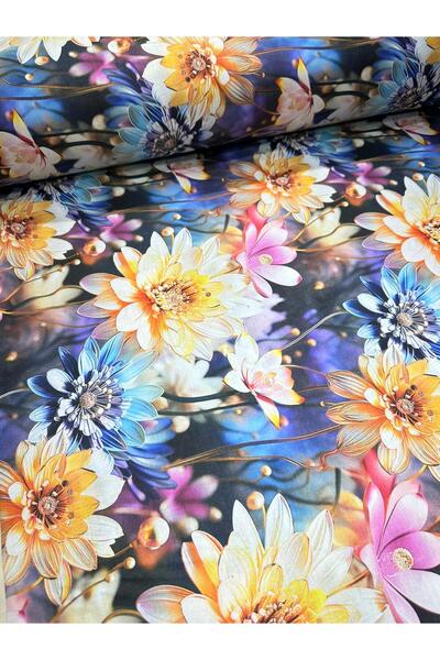 EDA HOME TEKSTİL Desenli Dijital Baskı 5D Akfil Kumaş %100 Pamuk Poplin Eni 240cm